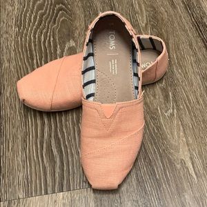 TOMS Peach Canvas Slip On Shoes